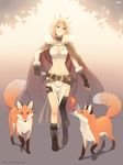  animal_humanoid better_version_at_source boots canine cape clothing dav-19_(artist) female feral fingerless_gloves footwear fox gloves humanoid mammal simple_background white_background 