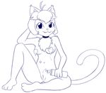  :3 anthro breasts cat clawdia collar eyelashes fangs feline female fighting_foodons food mammal nude pussy rawlewd smile solo whipped_cream 