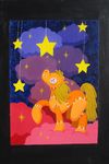  button caitlyn_st_raymond_(artist) cloud cute equine fur hooves horse mammal orange_fur painting puppet solo star starry_sky stitches yarn yellow_fur 