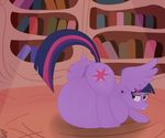  anal animal_genitalia backsack balls belly big_belly book butt cutie_mark equine feathered_wings feathers female friendship_is_magic fur hair horn inside long_hair looking_back mammal multicolored_hair my_little_pony overweight pussy putinforgod smile solo twilight_sparkle_(mlp) vore winged_unicorn wings 
