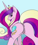  2015 anatomically_correct anatomically_correct_pussy animal_genitalia anus butt clitoris colored cutie_mark dock equine equine_pussy female feral friendship_is_magic hair hi_res horn long_hair mammal multicolored_hair my_little_pony presenting presenting_hindquarters princess_cadance_(mlp) purple_eyes pussy reiduran smile solo winged_unicorn wings 