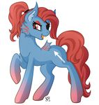  crossover equine eye_patch eyewear female feral fish grimdark-graveyeard hair horse mammal marine my_little_pony open_mouth ponification pony red_eyes red_hair solo undertale undyne video_games 