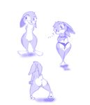  ... 2015 ? anthro bra butt clothed clothing crowley digital_media_(artwork) disney female front_view happy judy_hopps lagomorph looking_at_viewer looking_back mammal monochrome nude panties pussy rabbit rear_view simple_background sketch smile solo underwear white_background zootopia 