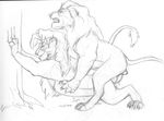  anal balls chris_mckinley cum duo eyes_closed feline feral lion male male/male mammal monochrome penis sex simple_background sketch white_background 