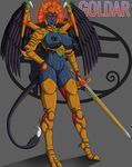  armor breasts crossgender goldar hi_res melee_weapon nipple_piercing nipples piercing power_rangers pussy renezuo sword weapon wings 