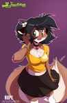  antelope anthro black_hair breasts brown_fur chalo female fur gazelle green_eyes hair hi_res hope horn las_lindas mammal multicolored_fur solo two_tone_fur white_fur 