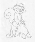  absurd_res anthro barefoot buckteeth coat digitigrade discarded_clothing duo fez greyscale hand_on_head hat hi_res kneeling male male/male mammal mizzyam mole monochrome morocco_mole no_visible_genitalia nude open_mouth oral pencil_(artwork) rodent secret_squirrel secret_squirrel_show squirrel surprise teeth traditional_media_(artwork) 