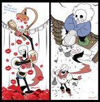  &quot;kisses&quot; bone cute kisses papyrus_(undertale) sans_(undertale) shower skeleton undertale video_games 