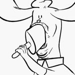  2015 animated anthro dessert food ice_cream lagomorph low_res male mammal monochrome nicecream_man phillip-bankss rabbit simple_background solo suggestive undertale video_games white_background 