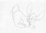  &lt;3 artie_(mizzyam) ass_up big_ears buckteeth butt collar feral greyscale hi_res lagomorph looking_back male mammal mizzyam monochrome no_visible_genitalia pencil_(artwork) presenting presenting_hindquarters rabbit raised_tail side_view sketch solo teeth traditional_media_(artwork) 