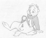  alvin_and_the_chipmunks alvin_seville anthro balls bottomless buckteeth chipmunk clothed clothing digitigrade erection greyscale half-dressed hi_res looking_at_penis male mammal mizzyam monochrome open_mouth pencil_(artwork) penis reclining rodent sheath shirt shirt_lift sitting sketch small_penis solo spread_legs spreading tapering_penis teeth traditional_media_(artwork) 