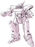  aestivalis clenched_hands greyscale kidou_senkan_nadesico kin-san_(sasuraiga) looking_ahead mecha monochrome radio_antenna science_fiction sketch solo standing white_background 