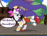  2015 blue_eyes clothing cosplay costume dialogue ear_piercing english_text equine female feral friendship_is_magic hair hi_res horn mammal my_little_pony niggerfaggot open_mouth outside piercing purple_hair rarity_(mlp) shantae solo speech_bubble text unicorn 