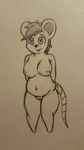  2015 aetherouranos anthro breasts female fur mammal mouse nipples nude overweight pussy rodent sketch slightly_chubby solo 