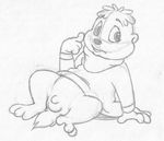 alvin_and_the_chipmunks anthro balls bottomless buckteeth chipmunk clothed clothing greyscale half-dressed hi_res looking_away male mammal mizzyam monochrome pencil_(artwork) penis reclining rodent shirt shirt_lift sitting sketch small_penis solo spread_legs spreading teeth theodore_seville traditional_media_(artwork) 