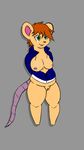  2015 aetherouranos anthro breasts clothed clothing female fur half-dressed mammal mouse nipples overweight pussy rodent simple_background slightly_chubby smile solo 
