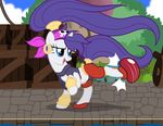  2015 blue_eyes clothing cosplay costume ear_piercing equine female feral friendship_is_magic hair hi_res horn mammal my_little_pony niggerfaggot open_mouth outside piercing purple_hair rarity_(mlp) shantae solo unicorn 