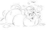  2015 angry annoyed apple big_butt binoculars butt english_text female feral food friendship_is_magic fruit hair huge_butt hyper hyper_butt morbidly_obese my_little_pony overweight sirmasterdufel sketch solo starlight_glimmer_(mlp) text 