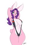  anthro big_breasts bikini breasts chalo clothed clothing connin female fur green_eyes hair huge_breasts lagomorph las_lindas long_hair mammal multicolored_fur pink_fur purple_hair rabbit sling_bikini solo swimsuit two_tone_fur white_fur 