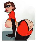  adapted_costume ass bent_over bodysuit boots breastless_clothes breasts brown_eyes brown_hair crop_top crotch_cutout domino_mask earrings elastigirl elbow_gloves gloves helen_parr hoop_earrings incase jewelry large_breasts lips lipstick makeup mask mature nipples parted_lips puffy_nipples pussy short_hair solo superhero the_incredibles thick_thighs thigh_boots thighhighs thighs 