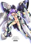  flat_chest long_hair magaki_ryouta mecha_musume open_mouth pubic_tattoo purple_hair red_eyes solo tattoo twintails 