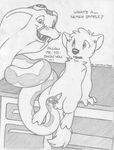  age_difference ambiguous_fluids balls cub cute_fangs dialogue digitigrade doctor duo english_text erection eyewear front_view goggles greyscale male male/male mammal marten mizzyam monochrome mustelid naughty_face nude open_mouth pencil_(artwork) penis reclining regi_marten reptile scalie semi-anthro sheath signature sitting slinky_snakes snake tapering_penis text tongue tongue_out traditional_media_(artwork) young 