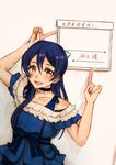  black_hair choker dress frills grin kira-kira_sensation! lipstick long_hair love_live! love_live!_school_idol_project makeup pointing smile solo sonoda_umi suito yellow_eyes 