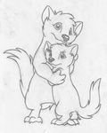  absurd_res age_difference barefoot brother brother_and_sister cub digitigrade duo featureless_crotch female greyscale hi_res hug looking_at_viewer looking_back mae_marten male mammal marten mizzyam monochrome mustelid nude pencil_(artwork) regi_marten semi-anthro sibling sister size_difference traditional_media_(artwork) worried young 