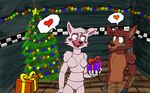  &lt;3 animatronic anthro canine christmas female five_nights_at_freddy&#039;s five_nights_at_freddy&#039;s_2 fox foxblaster.dae foxy_(fnaf) gift holidays machine male mammal mangle_(fnaf) robot topknot video_games 