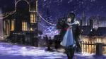  artist_name bad_id bad_pixiv_id bag bench black_hair black_jacket christmas_lights christmas_tree fence fur_trim jacket looking_at_viewer night night_sky open_clothes open_jacket original outdoors pants red_eyes sky snow snowing solo swd3e2 town window 