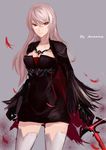  absurdres artist_name demon_slayer_(dungeon_and_fighter) dungeon_and_fighter female_slayer_(dungeon_and_fighter) highres long_hair looking_at_viewer naemperor red_eyes silver_hair solo white_legwear 