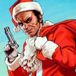  christmas grand_theft_auto_v gun hat ilya_kuvshinov male_focus sack santa_costume santa_hat solo trevor_philips weapon 