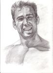  billy_herrington greyscale male_focus manly monochrome real_life sengoku solo traditional_media 