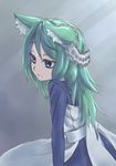  7th_dragon 7th_dragon_(series) animal_ears arietta_(7th_dragon) blue_eyes errant green_hair long_hair solo 