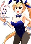  animal_ears blonde_hair bunny bunny_ears bunnysuit heterochromia long_hair lyrical_nanoha mahou_shoujo_lyrical_nanoha_strikers mahou_shoujo_lyrical_nanoha_vivid oda_masaru older pantyhose ponytail sacred_heart solo vivio 