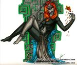  adult_midna barefoot breasts dark_skin feet gray_skin long_hair midna orange_hair red_eyes red_hair redhead the_legend_of_zelda twili_midna twilight_princess 