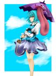  bad_id bad_pixiv_id blue_eyes blue_hair heterochromia kagu_(a_hazy_moon) karakasa_obake red_eyes solo tatara_kogasa tongue touhou umbrella 