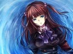  armband bad_id bad_pixiv_id blue_eyes hair_bobbles hair_ornament long_hair red_hair ribbon solo tears tsukioka_tsukiho two_side_up umineko_no_naku_koro_ni ushiromiya_ange water 