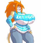  2015 anthro big_breasts breasts feline female huge_breasts lion lionalliance mammal smile solo 