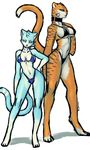  bikini breasts cat clothing feline female luigiix mammal stripes swimsuit tiger yellow_eyes 