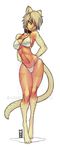  bikini clothing feline female looking_at_viewer luigiix mammal solo swimsuit 