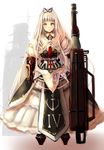  alternate_costume armor armored_dress blonde_hair cannon dearmybrothers dress full_body gauntlets green_eyes kantai_collection layered_dress long_hair looking_at_viewer solo steampunk very_long_hair yuudachi_(kantai_collection) 