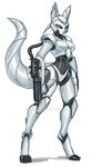  android canine female fox luigiix machine mammal ranged_weapon robot weapon yellow_eyes 