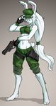  blue_eyes female lagomorph looking_at_viewer luigiix mammal rabbit ranged_weapon soldier weapon 