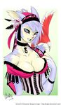  avian blue_eyes breasts female luigiix 