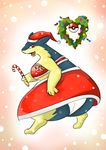  big_breasts big_butt breasts butt christmas clothing fangs holidays nintendo open_mouth overweight panties pok&eacute;ball pok&eacute;mon red_eyes tagme typhlosion underwear video_games 