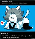  butt canine cat clothing collar dog dongitos english_text feline leggins legwear mammal out stockings temmie_(undertale) text tongue undertale video_games 