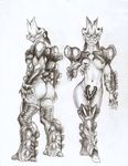  2013 armor breasts butt capcom claws dire_miralis dragon ear_piercing elder_dragon female hi_res human khasdannyanlord lips mammal monochrome monster_hunter navel piercing scalie sketch video_games 