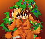  2015 anthro badger blush breast_squish breasts christmas duo eye_contact female female/female fingering holidays mammal mustelid nude smile sonic_(series) sonic_boom sparkydb sticks_the_jungle_badger 