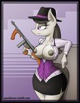  2015 anthro areola big_breasts breasts earth_pony equine erect_nipples female friendship_is_magic gun horse machine_gun mammal my_little_pony nipples octavia_(mlp) pony ranged_weapon solo sparkler99 weapon 